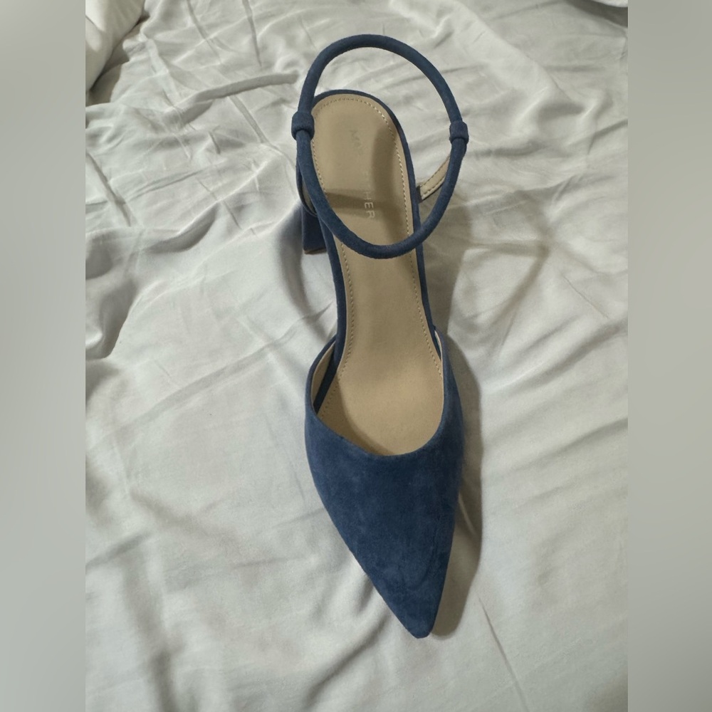 Marc Fisher blue suede heels